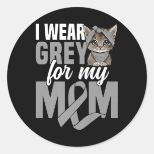 Glioblastoma Awareness Ribbon Brain Tumour Brain C Classic Round Sticker