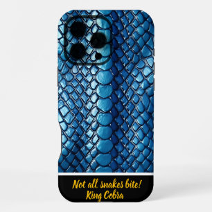 Glistening blue snakeskin in soft light iPhone 16 pro max case