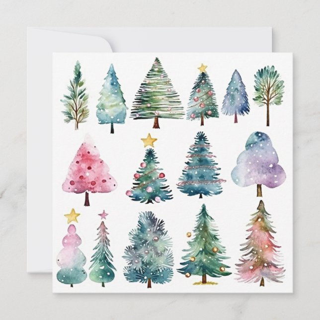 "Glistening Icicles & Evergreens" Card (Front)