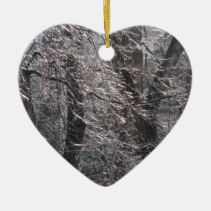 Glistening Icy Forest in Morning Light I Ceramic Tree Decoration