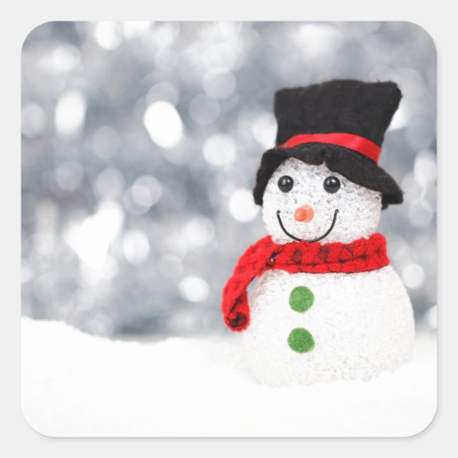 Glistening Snowman Sticker (Front)