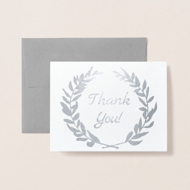 Glistening Wheat Wreath Foil Card (Front With Envelope)