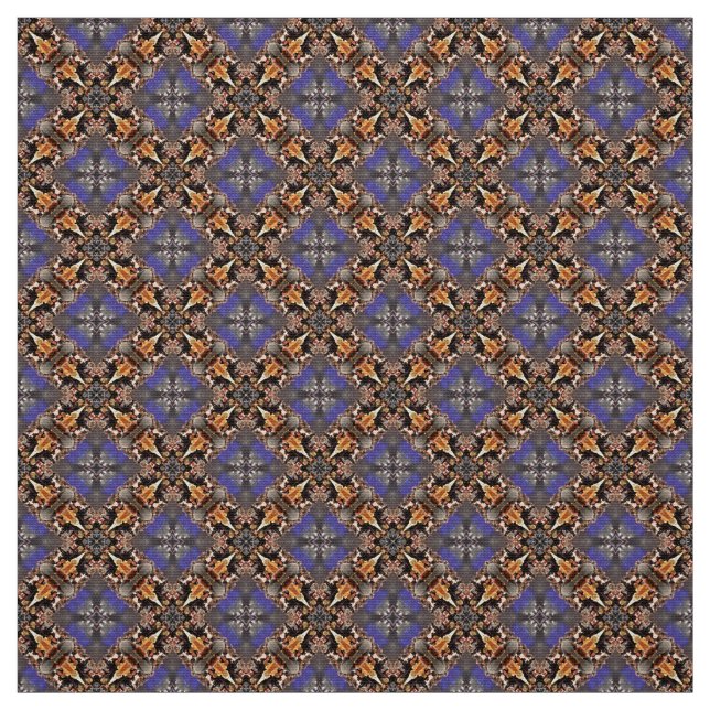 Glitch2 Blue Brown Furniture Fabric (Swatch)