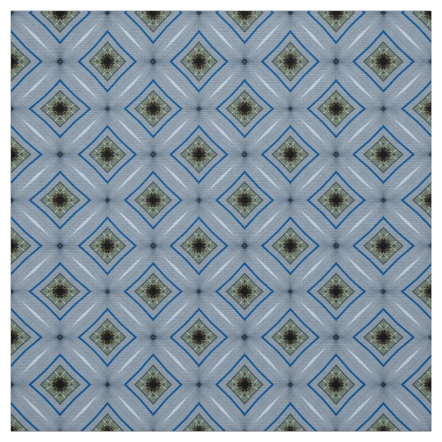 Glitch2 Blue Style Design Tile Pattern Fabric (Swatch)