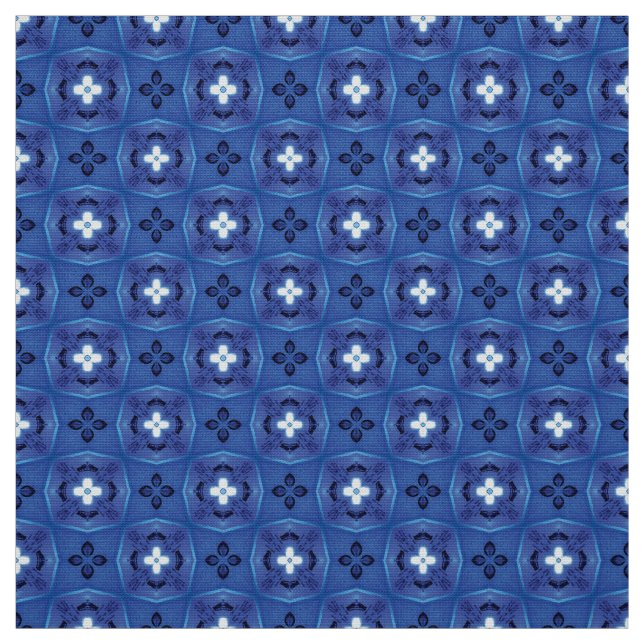 Glitch2 Blue White Furniture Fabric (Swatch)