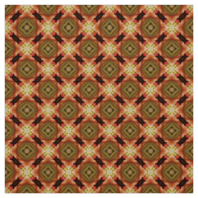 Glitch2 Brown Yellow Quilting crafts Fabric (Swatch)