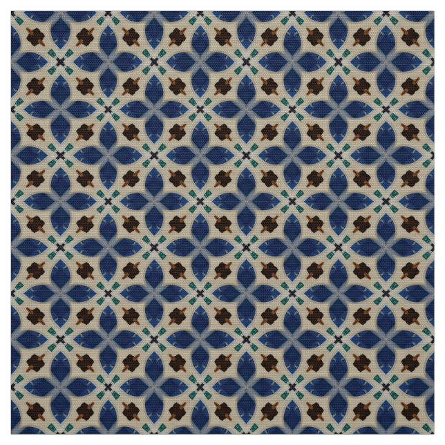 Glitch2 Clam Shell Blue Furniture Fabric (Swatch)