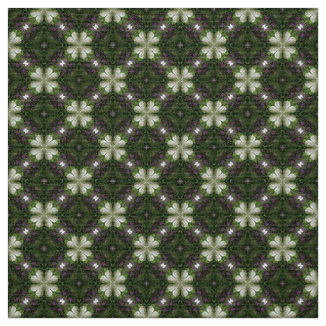 Glitch2 Four leaf clover tile pattern fabric (Swatch)
