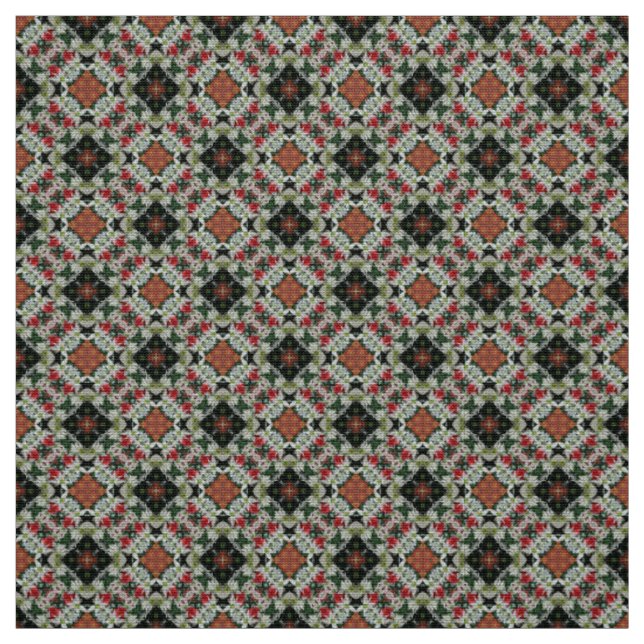 Glitch2 natural colours pattern fabric (Swatch)