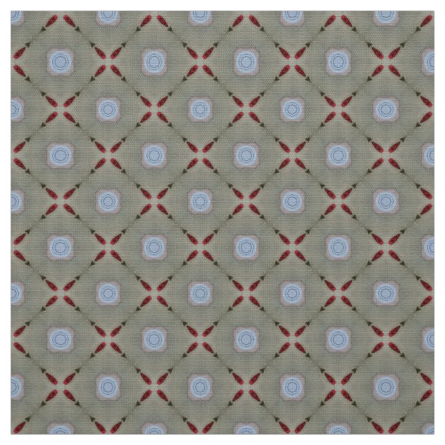 Glitch2 Olive Seagull Blue tiles fabric (Swatch)