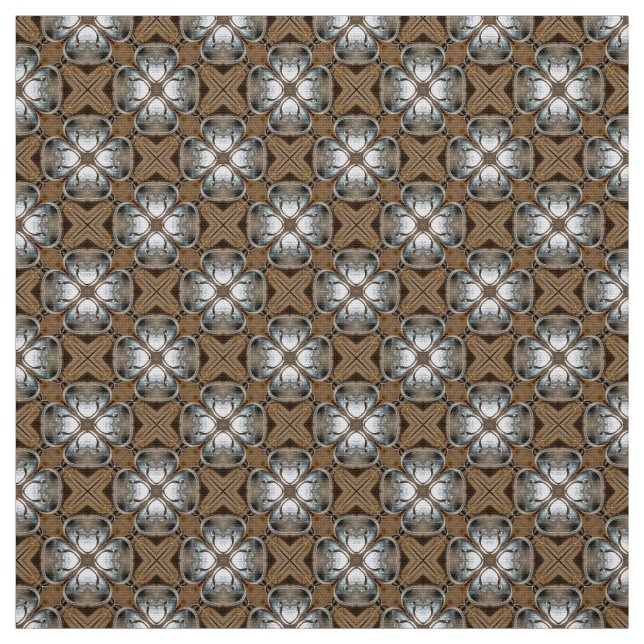 Glitch2 Olive White tile pattern fabric (Swatch)
