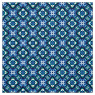 Glitch2 White Blue Quilting Crafts Fabric