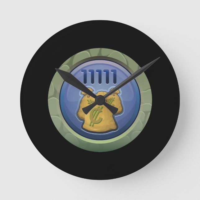 Glitch: achievement loveable skinflint round clock (Front)