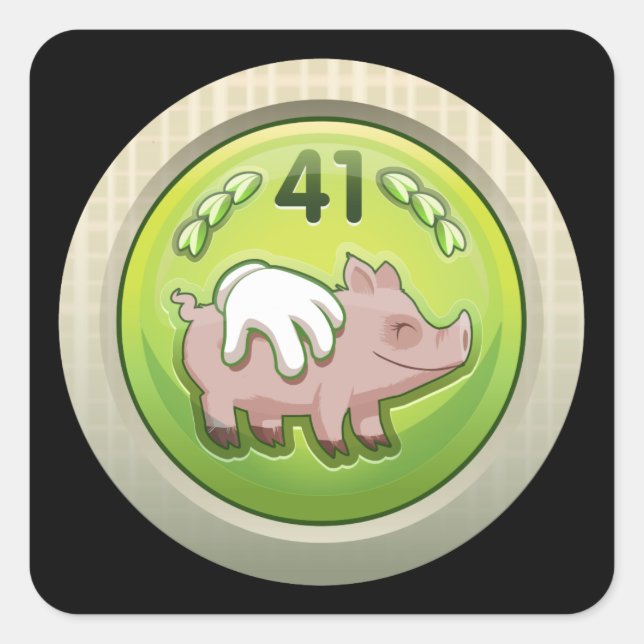 Glitch Achievement swine snuggler Square Sticker (Front)