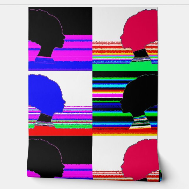 Glitch Afro Profile – Pop Art Wallpaper (Unrolling)
