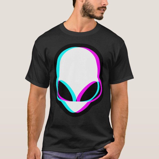 Glitch Alien Head T-Shirt (Front)