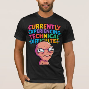 Glitch Alien Tech Difficulties Tee — Funny Geek Sh
