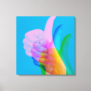 GLITCH  ART on the approval symbol canvas print