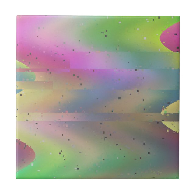 Glitch Art Pixels Vaporwave Aesthetic Analogue Fau Tile (Front)