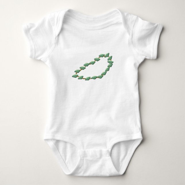 Glitch: artefact necklace amazonite baby bodysuit (Front)