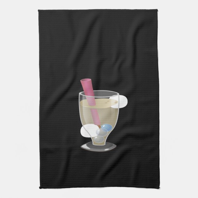Glitch: bubble tea towel (Vertical)