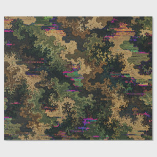 Glitch Camo Army Wrapping Paper
