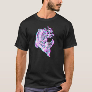 Glitch Effect Japanese Koi Fish ? Vaporwave Aesthe T-Shirt