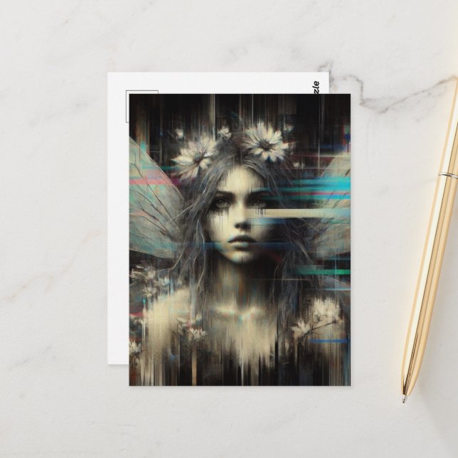 Glitch Fairy Postcard (Front/Back In Situ)
