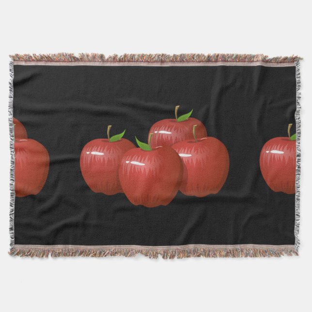 Glitch Food apple Throw Blanket (Front)
