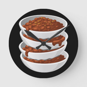Glitch Food chillybusting chilli Round Clock