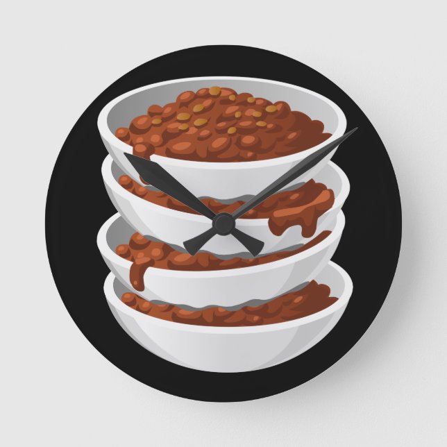 Glitch Food chillybusting chilli Round Clock (Front)