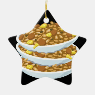 Glitch Food fried rice Ceramic Tree Decoration