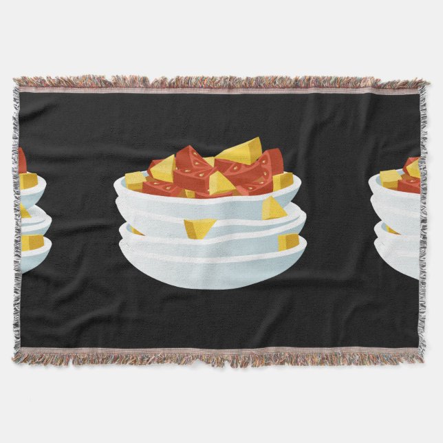Glitch Food lazy salad Throw Blanket (Front)