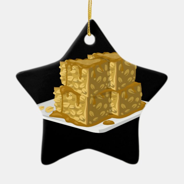 Glitch Food oaty cake Ceramic Tree Decoration (Front)