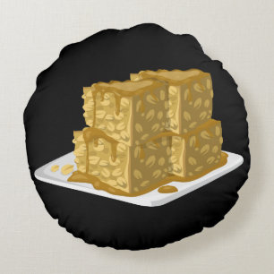 Glitch Food oaty cake Round Cushion