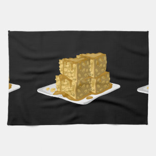 Glitch Food oaty cake Tea Towel