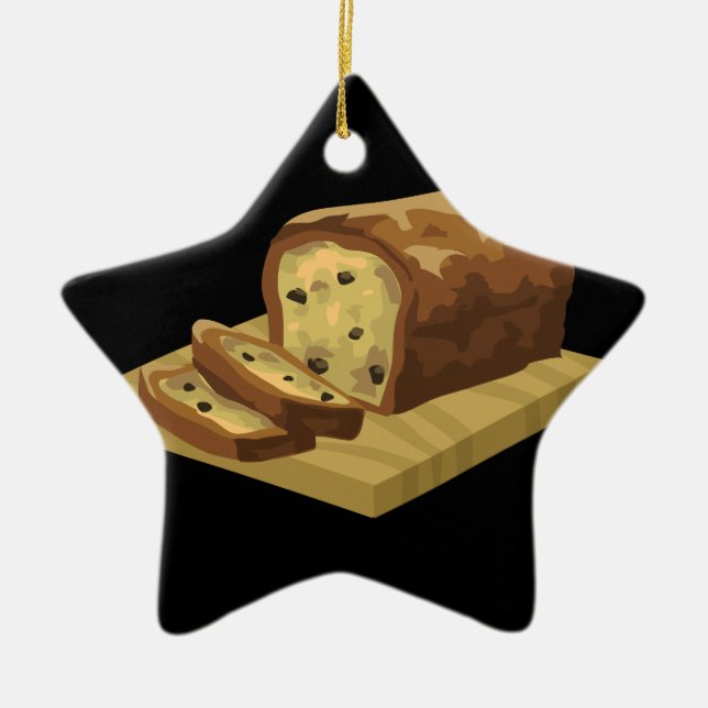 Glitch Food swank zucchini loaf Ceramic Tree Decoration (Front)