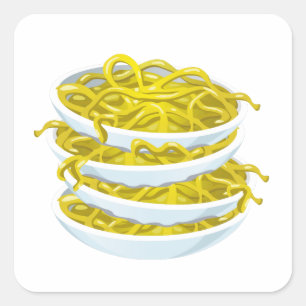 Glitch Food tangy noodles Square Sticker