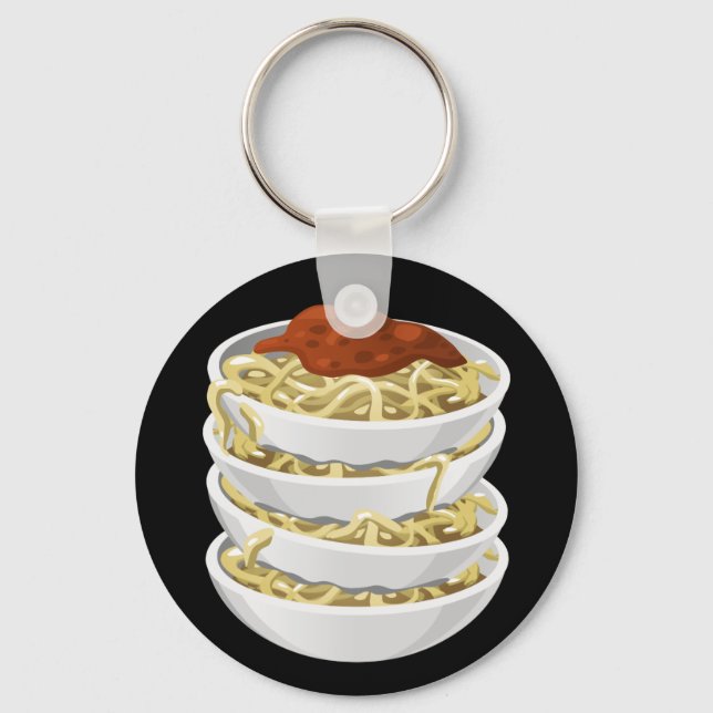 Glitch Food tasty pasta Key Ring (Front)