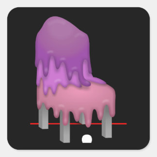 Glitch furniture chair slimy in purple chair square sticker