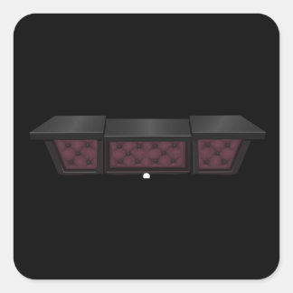 Glitch furniture counter penthouse purple quilred square sticker
