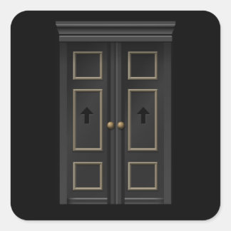 Glitch furniture door black polished door square sticker