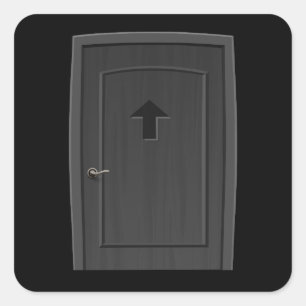 Glitch furniture door round square black door sticker