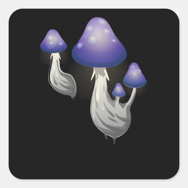Glitch furniture purple mushroom wall lamp square sticker (Front)