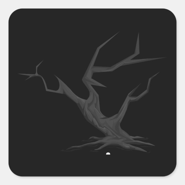 Glitch furniture roomdeco hell dead tree square sticker (Front)