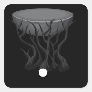 Glitch furniture sidetable ashen black branches pe square sticker