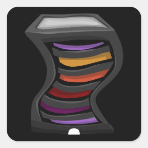 Glitch furniture sidetable dark swirly multicolor square sticker