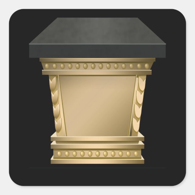 Glitch furniture sidetable golden pedestal square sticker (Front)