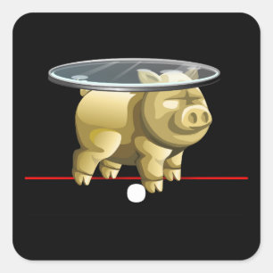 Glitch furniture sidetable pig glass table square sticker