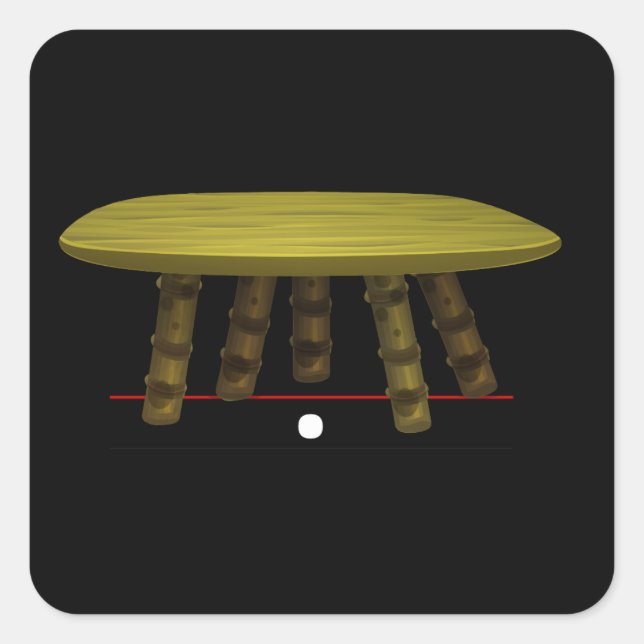 Glitch furniture table firebog green table square sticker (Front)